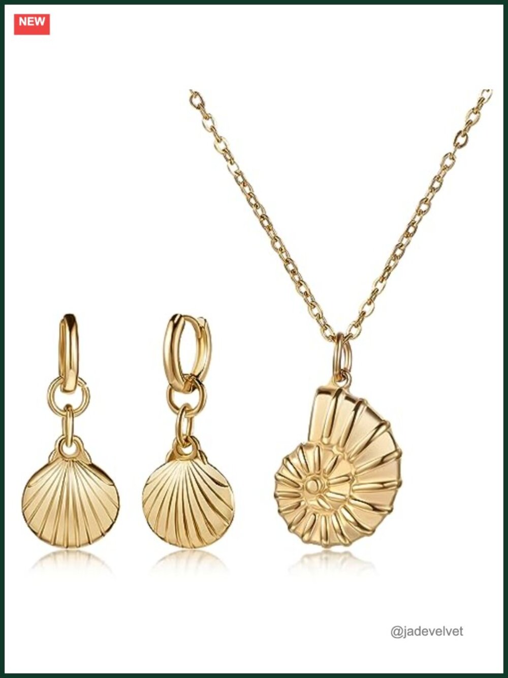 Mermaid Conch Necklace Seashell Earrings Jewelry Set Halloween Costume